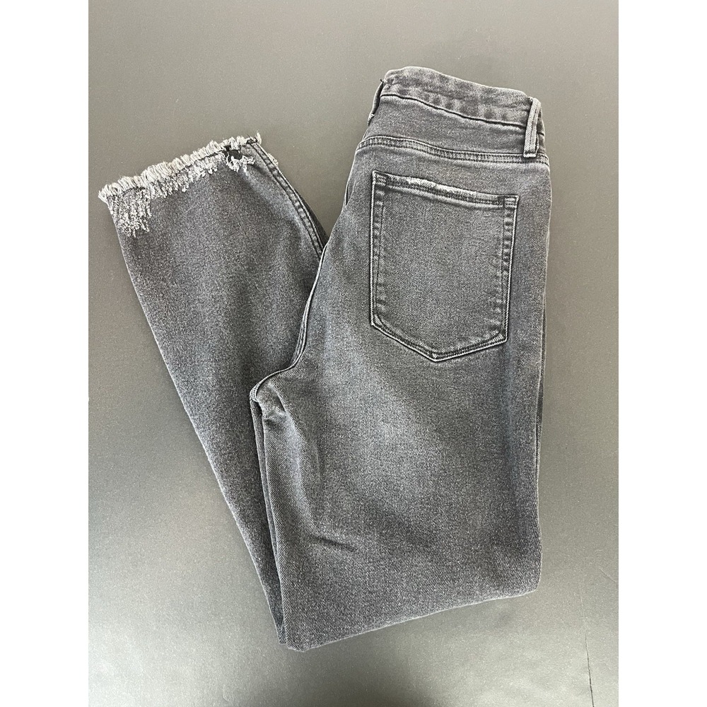 GOOD AMERICAN Good Curve Black Distressed Skinny Jeans, Size 12/31